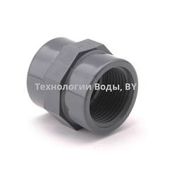 Двойной адаптер НПВХ d025х32х1" PN10 с внутренней резьбой Plimat | Технологии Воды