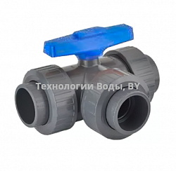Кран шаровый трехходовой НПВХ d20 (Тип Т) PN16 Pimtas | Технологии Воды