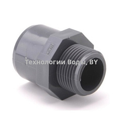 Двойной адаптер НПВХ d16х20х1/2" PN16 с наружной резьбой Effast | Технологии Воды