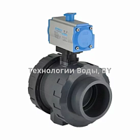 Кран шаровый НПВХ с пневмоприводом двустороннего действия d25 PN16 Pimtas | Технологии Воды