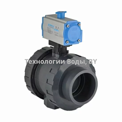 Кран шаровый НПВХ с пневмоприводом одностороннего действия d20 PN16 Pimtas | Технологии Воды